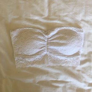 WHITE LACE BANDEAU BRA